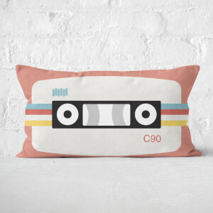 Coral Cassette Tape Rectangular Cushion