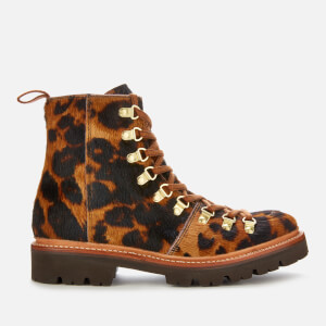 Grenson Women's Nanette Leopard Print Pony Hiking Style Boots - Brown