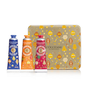 LOccitane Holiday Shea Butter Hand Cream Trio Tin (Worth $38)