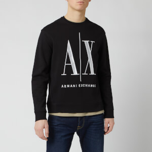 Armani Exchange Men's Large AX Logo Sweatshirt - Black
