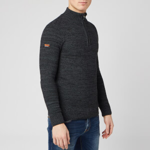 Superdry Men's Keystone Henley Knit Jumper - Lead Grey Twist