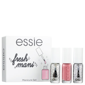 essie Mini Essential Eternal Optimist Pink Rose Nail Varnish, Base Coat and Gel Setter Kit