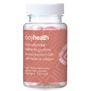 Soji Health The Ultimate Beauty Gummy Broad Spectrum CBD with Biotin and Collagen Lychee