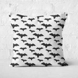 Black And White Bat Pattern Square Cushion