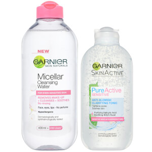 Garnier Micellar Cleanser and Anti Blemish Clarifying Tonic Duo for Sensitive Skin (Worth £10.98)