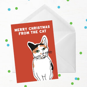 Merry Christmas From The Cat Greetings Card