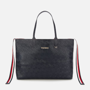 Tommy Hilfiger Women's Iconic Tommy Tote - Navy Embossed