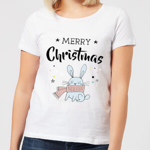 Merry Christmas Rabbit Women's T-Shirt - White