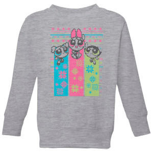 Power Puff Girls Kids' Christmas Sweatshirt - Grey