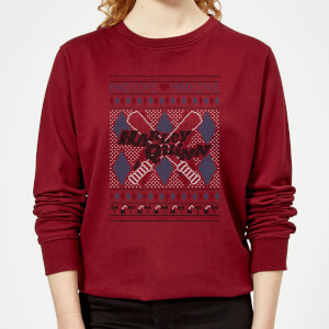 Harley Quinn Women's Christmas Sweatshirt - Burgundy