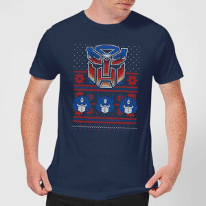 Autobots Classic Ugly Knit Men's Christmas T-Shirt - Navy
