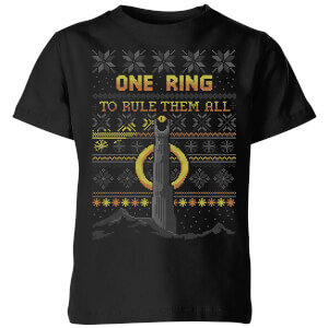 T-Shirt Lord Of The Rings One Ring Christmas - Nero - Bambini