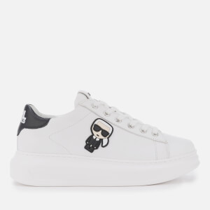 Karl Lagerfeld Women's Kapri Karl Ikonic Leather Chunky Trainers - White/Black
