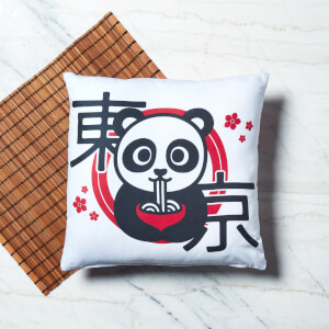 Ramen Panda Floral Square Cushion