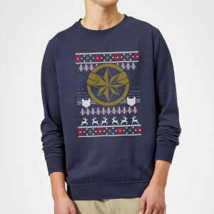 Captain Marvel Christmas Sweatshirt - Navy