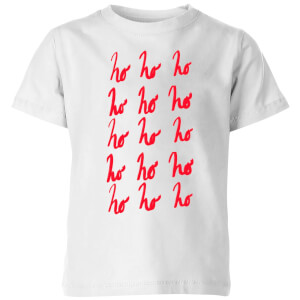 Ho Ho Ho Repetitive Kids' T-Shirt - White