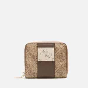 Guess Women's Logo City Small Zip Around Purse - Brown