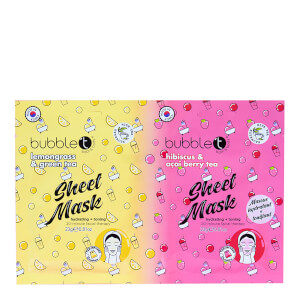 Bubble T Face Mask Duo Hibiscus, Acai, Lemongrass and Green Tea