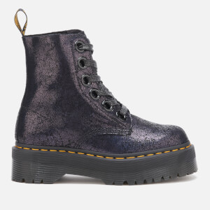 Dr. Martens Women's Molly Iridescent Crackle 8-Eye Boots - Black