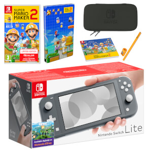 Nintendo Switch Lite (Grey) Super Mario Maker 2 Pack