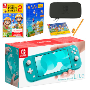 Nintendo Switch Lite (Turquoise) Super Mario Maker 2 Pack