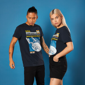 USS Enterprise Handbook Star Trek T-Shirt - Navy
