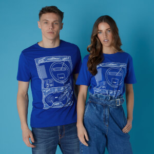 T-shirt Sega Megadrive Blueprints - Bleu - Unisexe