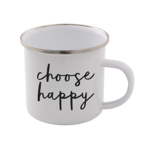 The Motivated Type Choose Happy Enamel Mug