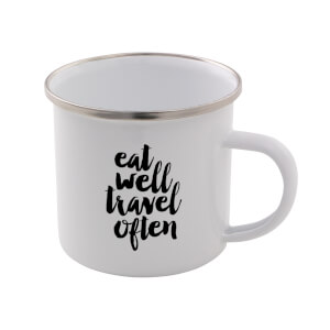 The Motivated Type Eat Well Travel Often Enamel Mug