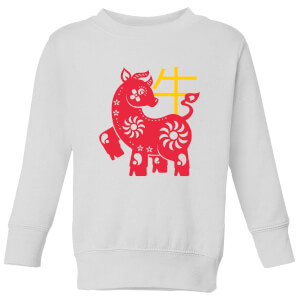 Chinese Zodiac Ox Kids' Sweatshirt - White