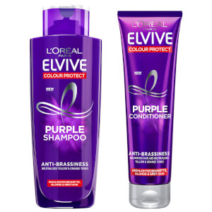 L'Oréal Paris Elvive Colour Protect Anti-Brassiness Purple Shampoo and Conditioner Set - Exclusive