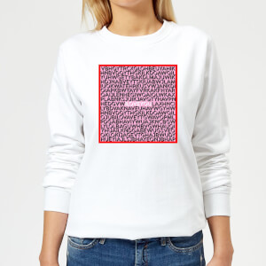 I Love You Word Search Women's Sweatshirt - White