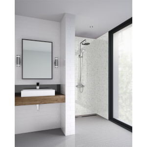 wetwall galaxy white 900mm square edge laminate homebase