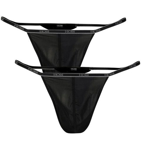 Hom Plume 2 Pack Of G-Strings - Black - FREE Delivery