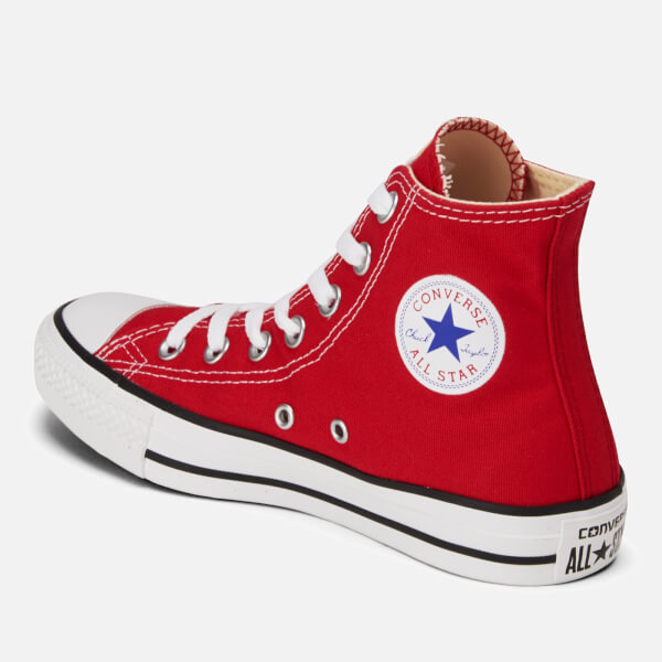Converse Chuck Taylor All Star Canvas Hi-Top Trainers - Red - Free UK ...