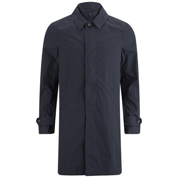 Aquascutum Men's Fergusson Washed Single Breasted Trench Coat Navy