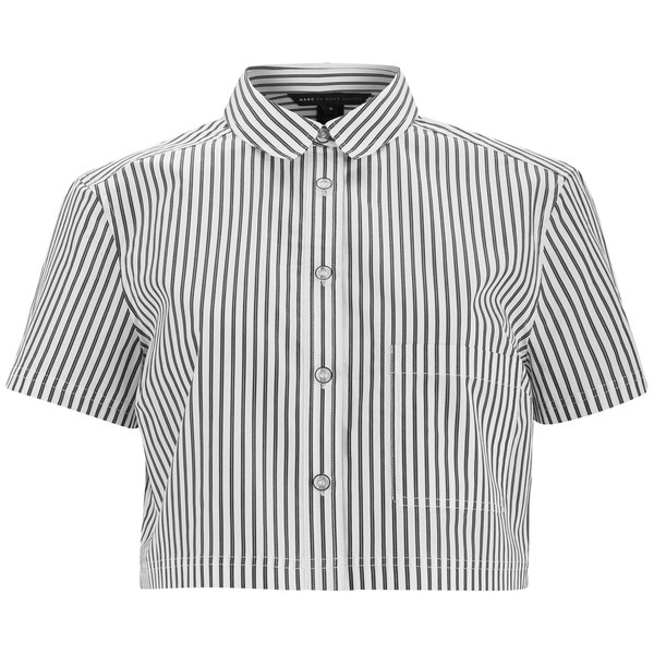 Marc by Marc Jacobs Women's Button Up Crop Shirt - Gunmetal Multi ...