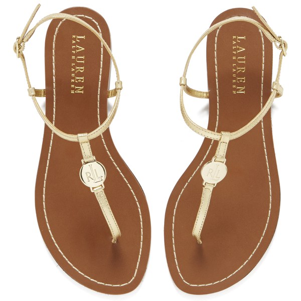 Lauren Ralph Lauren Women's Aimon Leather Sandals - Rl Gold | FREE UK ...