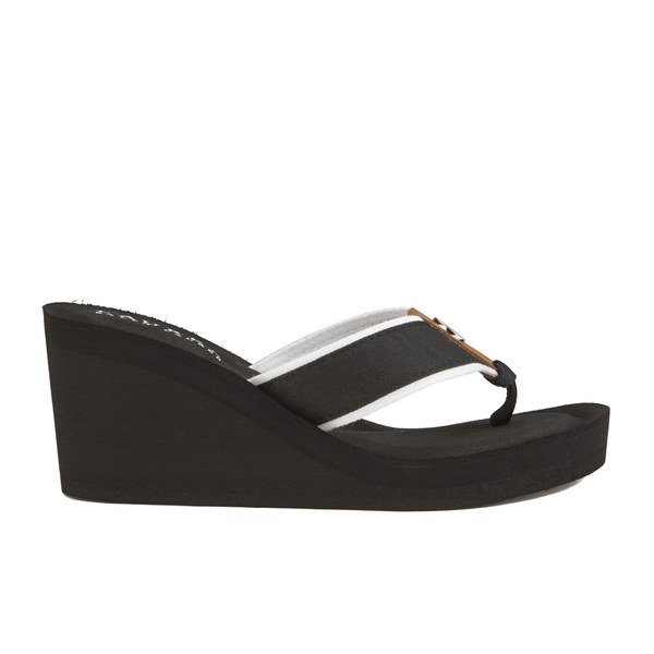 Lauren Ralph Lauren Women's JaneNe Wedged Flip Flops Black/White