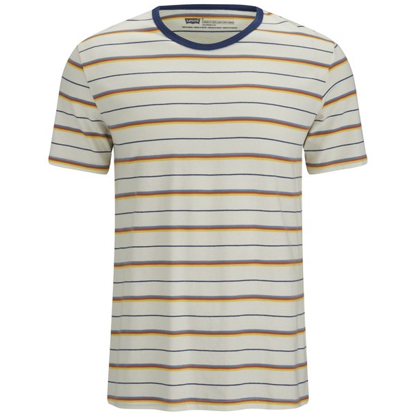 Levi's Men's Short Sleeve Standard Fit T-Shirt - White/Multi Stripes ...