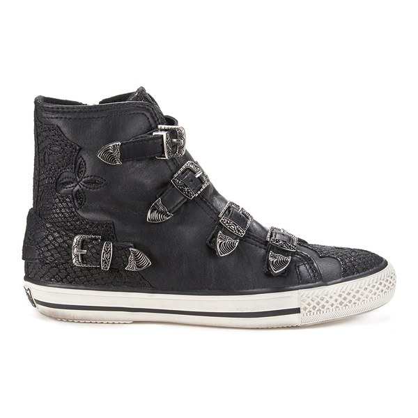 Ash Women's Valco Leather Hi-Top Trainers - Black | FREE UK Delivery ...