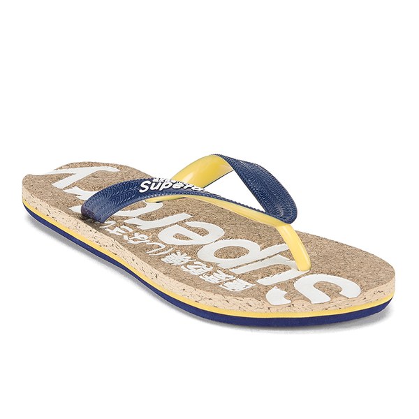 Superdry Women's Cork Flip Flops Eclipse Navy/Mustard FREE UK Delivery Allsole