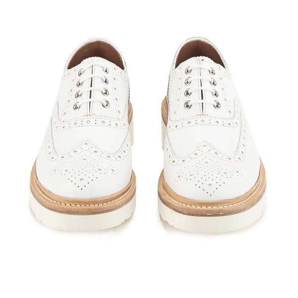 Buy ladies white leather brogues cheap 