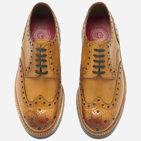 Grenson Men's Archie Leather Brogues - Tan Calf | FREE UK Delivery ...