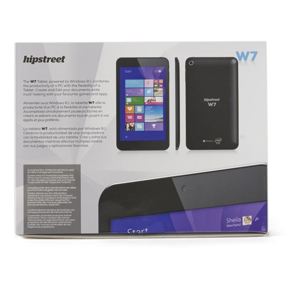Hipstreet W7 (HS-7DTB34) 16GB 7 Inch Tablet - Black (Windows 8 and 1