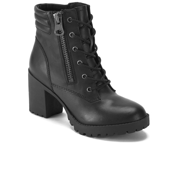 Steve Madden Women's Noodless Zip and Lace Up Leather Ankle Boots ...