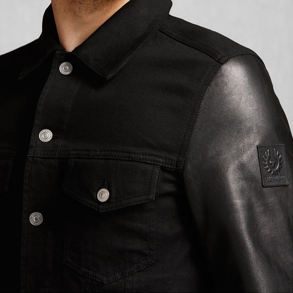 Belstaff Denim Jacket Leather Sleeves Belstaff Denim Jacket Leather Sleeves