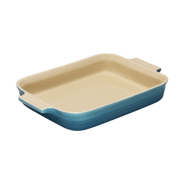 Le Creuset Stoneware 32cm Shallow Rectangular Dish 3.0L - Teal | IWOOT