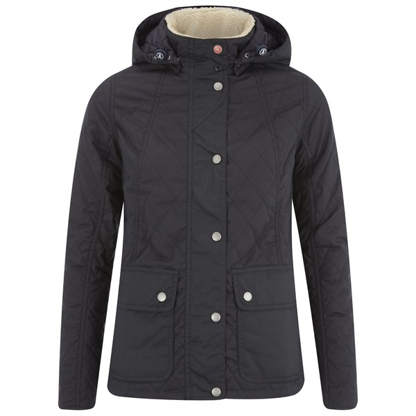 Barbour Women's Bartlett Quilted Wax Jacket Navy Free UK Delivery