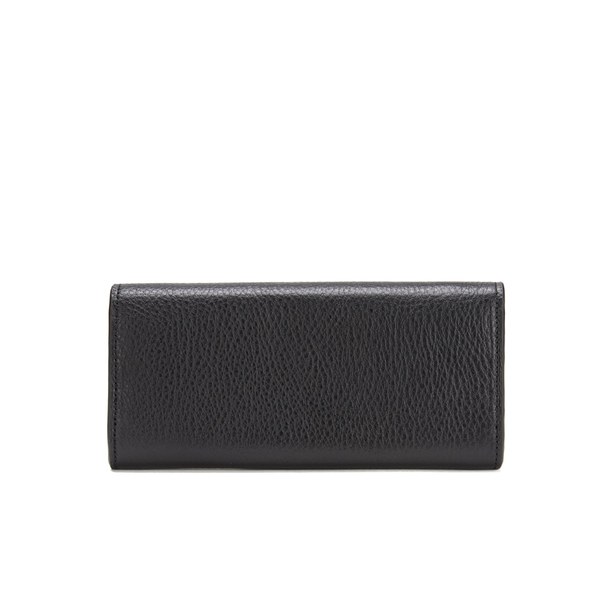 Lulu Guinness Women's Bi-fold Lip Stud Grainy Leather Wallet - Black